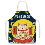 Japanese Apron – Lucky Cat Design Kitchen Apron Multiple Sizes