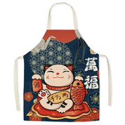 Japanese Apron – Lucky Cat Design Kitchen Apron Multiple Sizes
