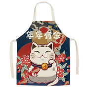 Japanese Apron – Lucky Cat Design Kitchen Apron Multiple Sizes