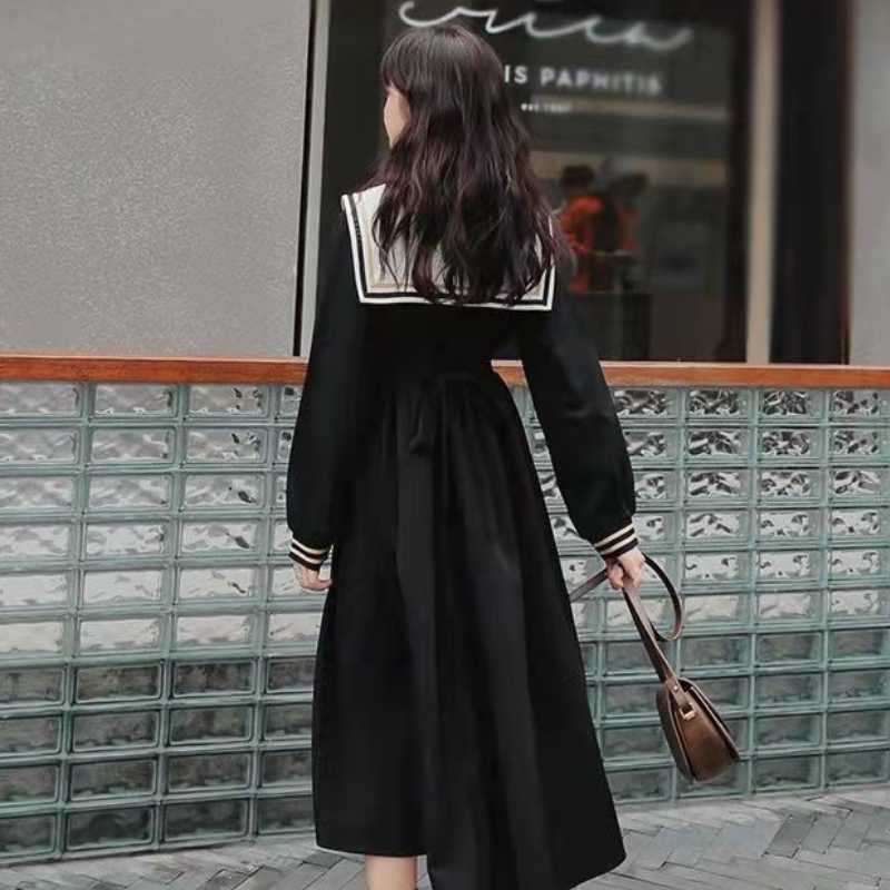 Modern Style Collar Black Japanese Dress Japanese Black Dress Japan-Clothing JAPAN CLOTHING Modern Style Collar Black Japanese Dress Japanese Black Dress Japan-Clothing JAPAN CLOTHING