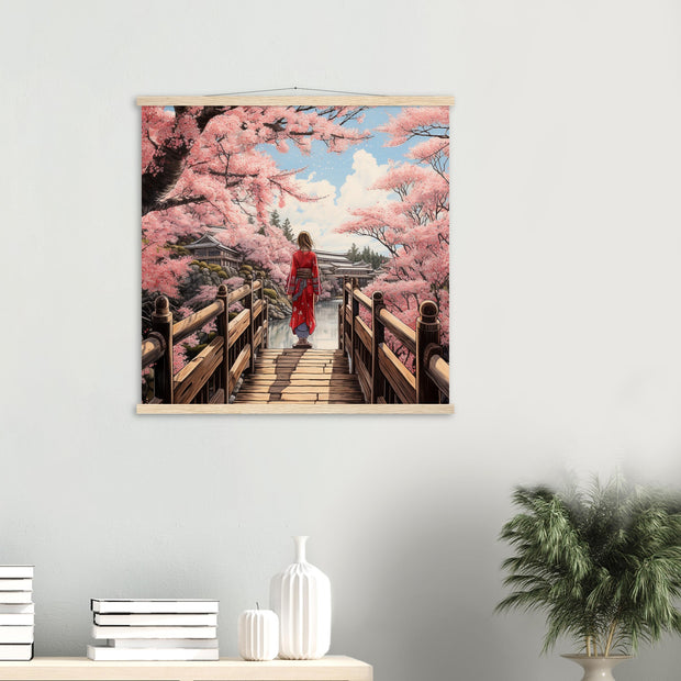 Soothe your home by displaying this magnificent Japanese cherry tree painting in your living room