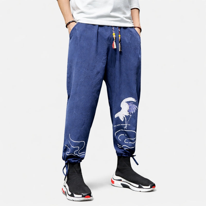 Japanese Crane Pants ‘Tsuru’ – Loose Fit Travel Harem Pants