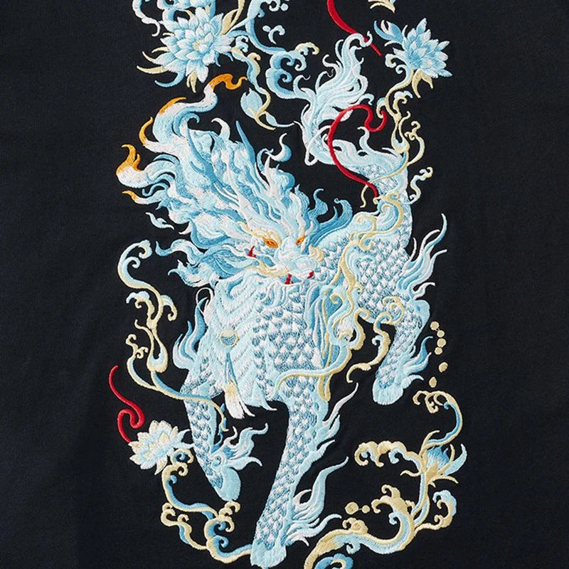 Japanese Embroidery T-Shirt 'Matsuba'