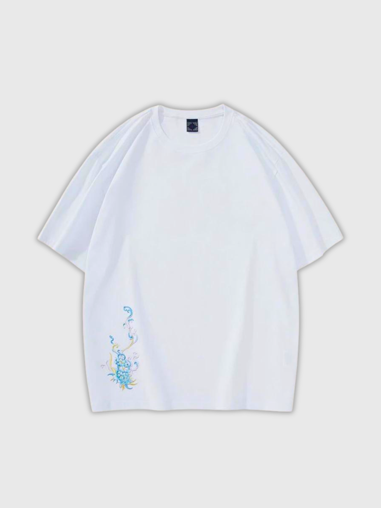 Japanese Embroidery T-Shirt 'Matsuba'