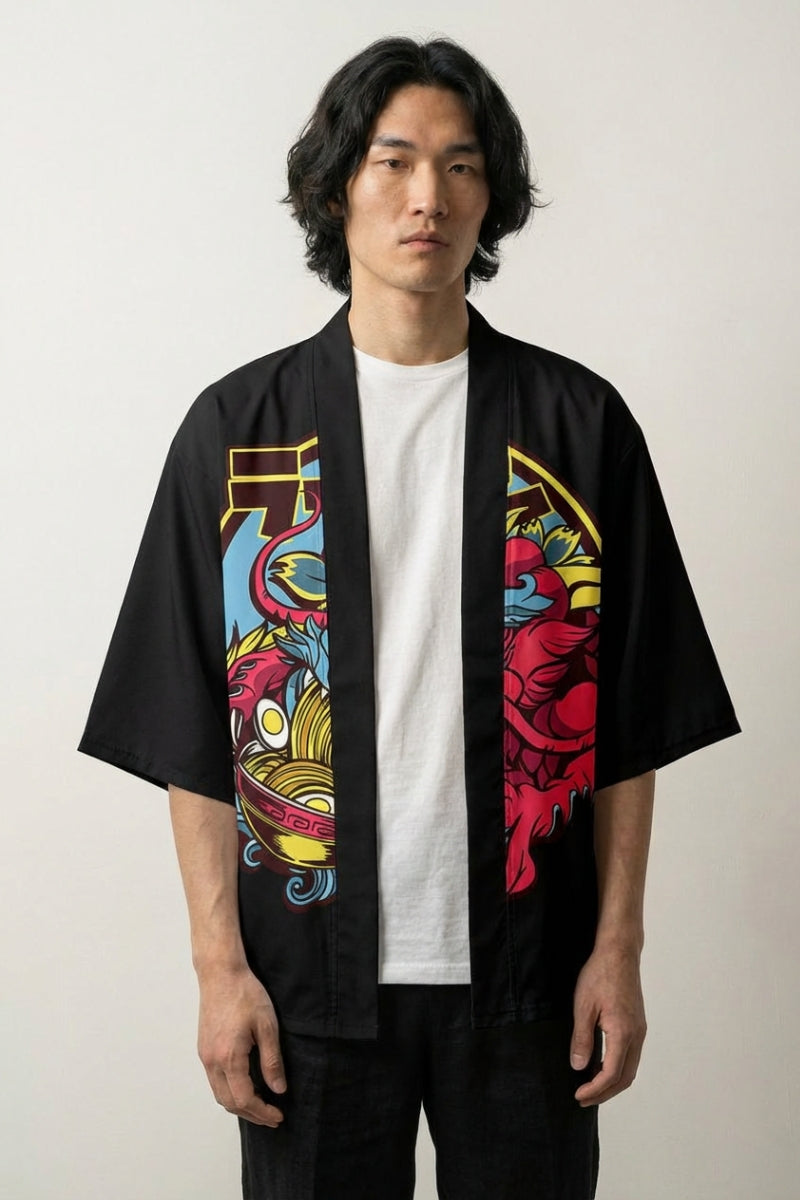 Japanese-style haori with dragon print