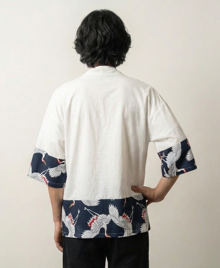 Back view of Japanese garment for men