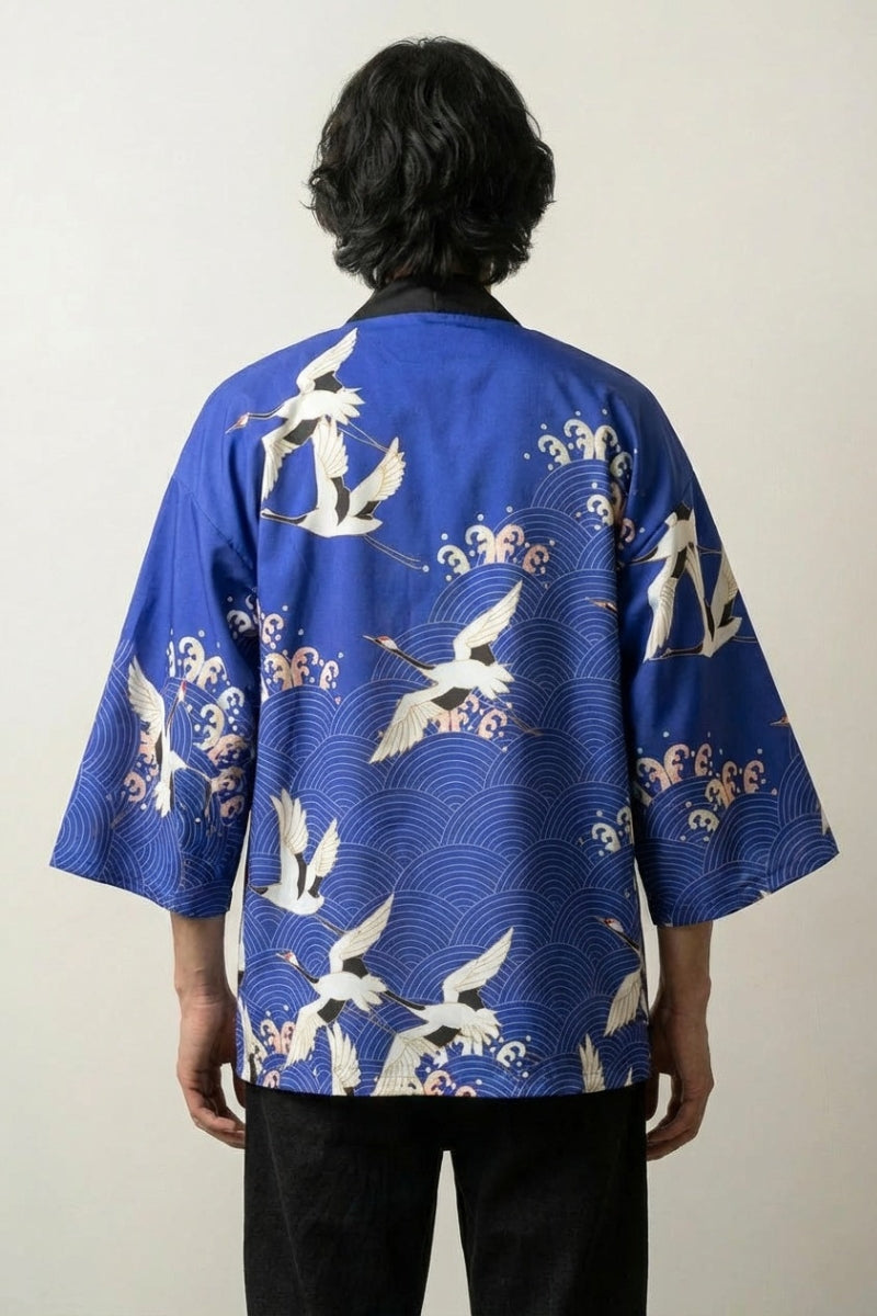 Back view of kimono jacket for men