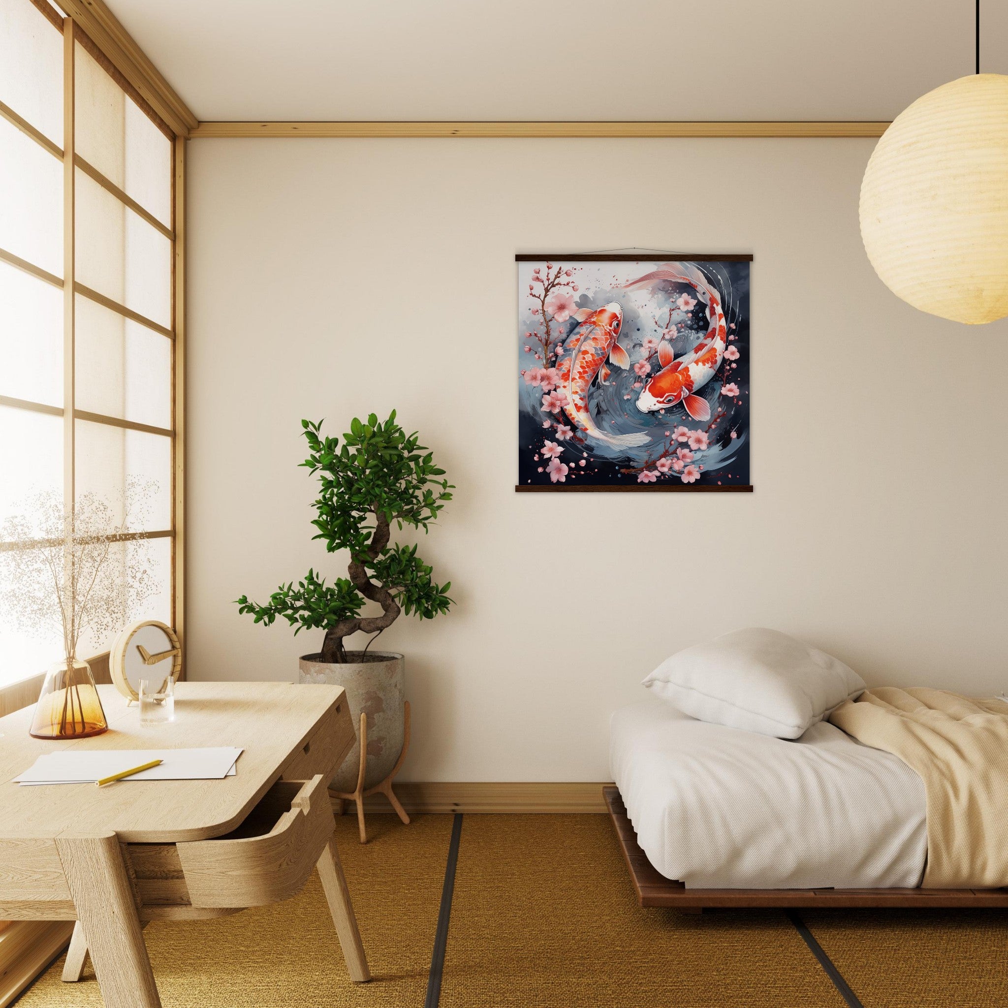 Japanese Koi Fish Painting 'Tetsuki'