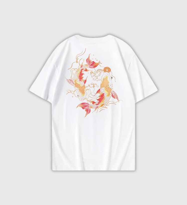 The japanese shirt with the koi carp motif representing love and fertility