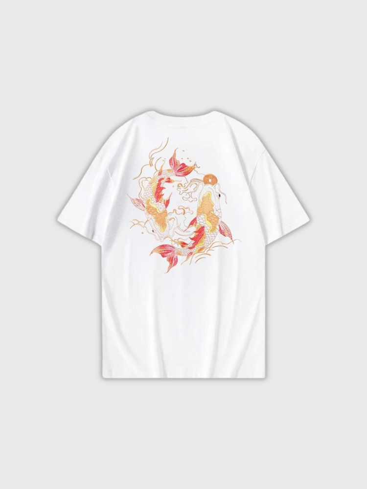 The japanese shirt with the koi carp motif representing love and fertility