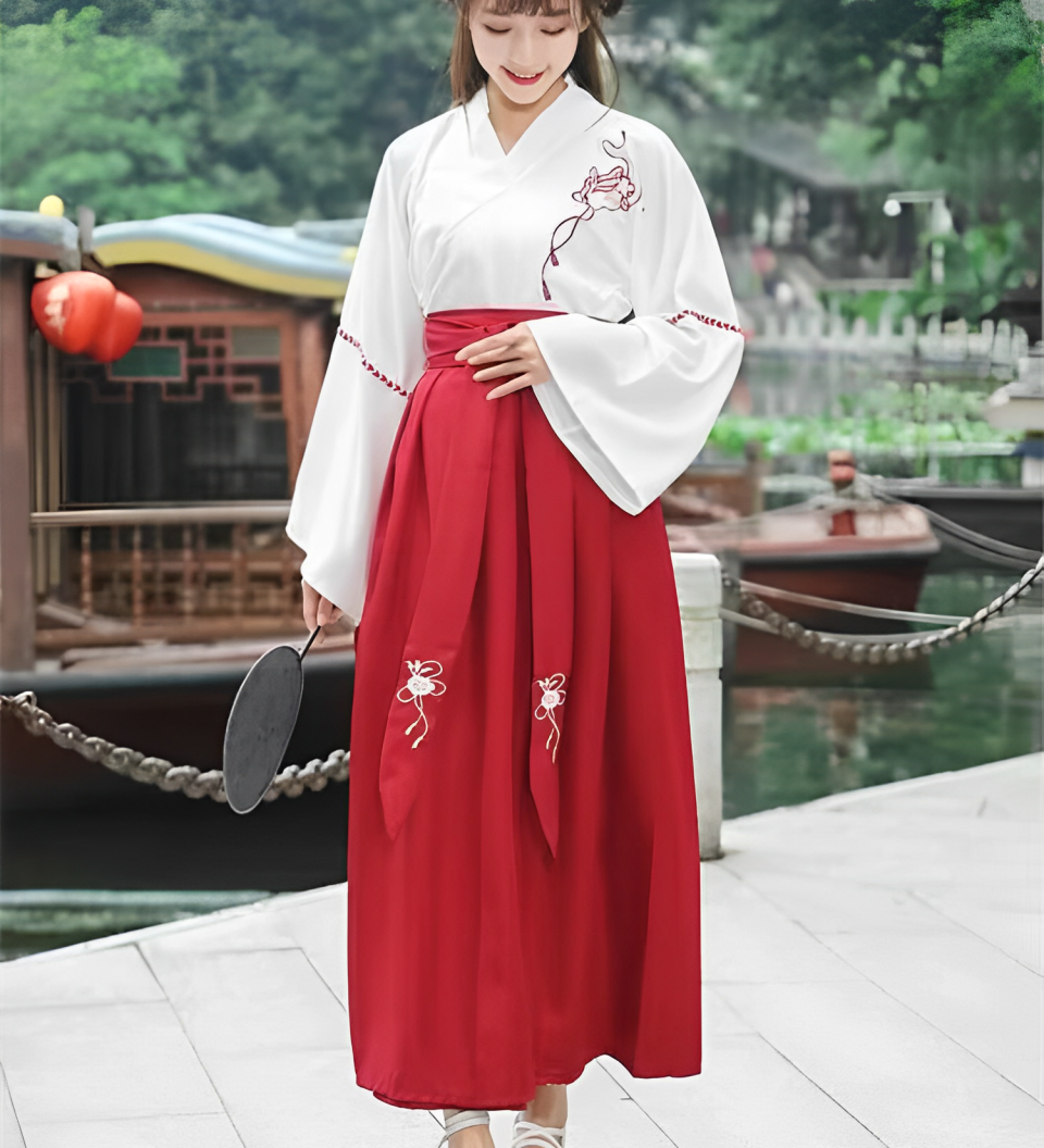 A dress with Japanese sakura flowers prints