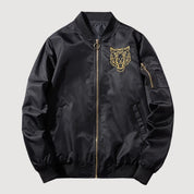 Japanese Sukajan Jacket 'Kurogane' — reversible sukajan, gold tiger and white tiger face