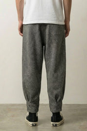 Japanese Tapered Pants 'J.Korano' — heathered grey Japanese tapered pants with a flecked weave