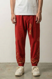 Japanese Tobi Pants 'Kumo' — Japanese tobi pants with a golden cloud print