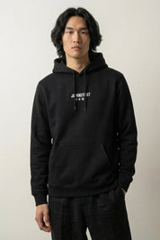 Japanese Traditional Hoodie - でんとう — folk-tale cat and fish 'Enigma' back print