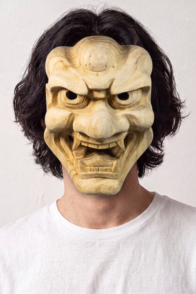 Japanese Wooden Mask 'Shiata'