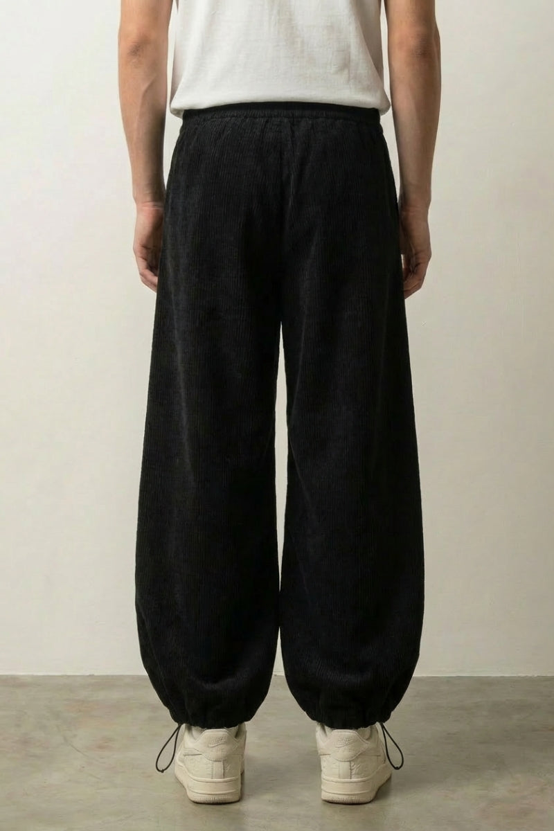 Close-up of japanese pants fabric and craftsmanship