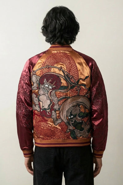 Japanese Yokai Sukajan 'Fujin Raijin'