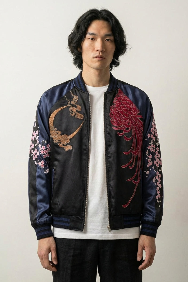 Detail view of Japanese garment - Kirin Sukajan Jacket Getsumei