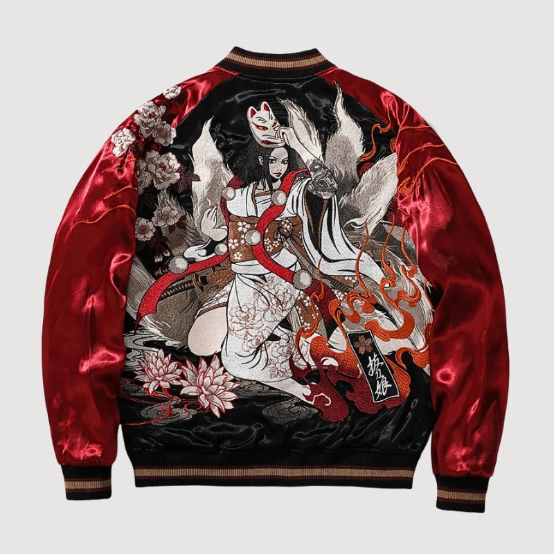 Kitsune Sukajan Jacket 'Akuma no Hana'