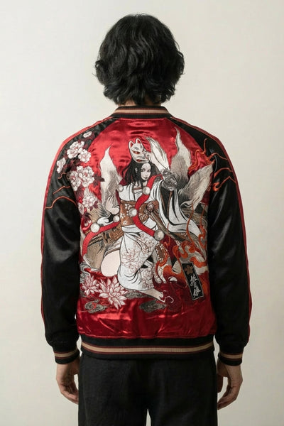 Kitsune Sukajan Jacket 'Akuma no Hana'