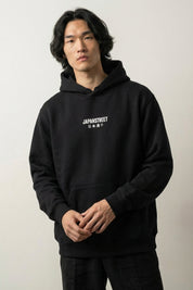 Back view of japanese hoodie with koi print