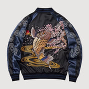 Koi Sukajan Jacket ‘Hanami no Taki’ – Japanese Carp Embroidered Jacket