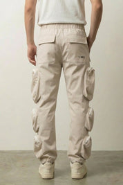 Light Beige Cargo Pants 'The Casual' — light beige cargo pants with three-dimensional pockets
