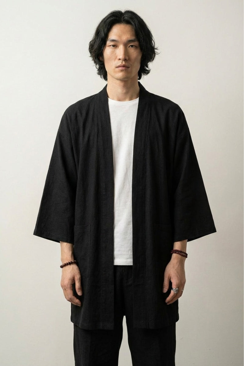 Long Kimono Jacket 'Takeo' — The long kimono jacket that turns plain colour into presence
