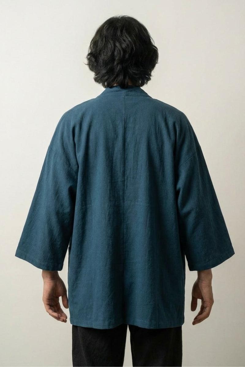 Long Kimono Jacket 'Takeo' — mens japanese kimono jacket (3)