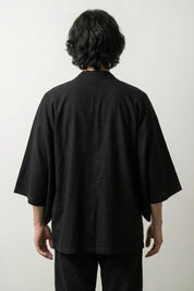 Long Kimono Jacket 'Takeo' — open front haori layer (4)