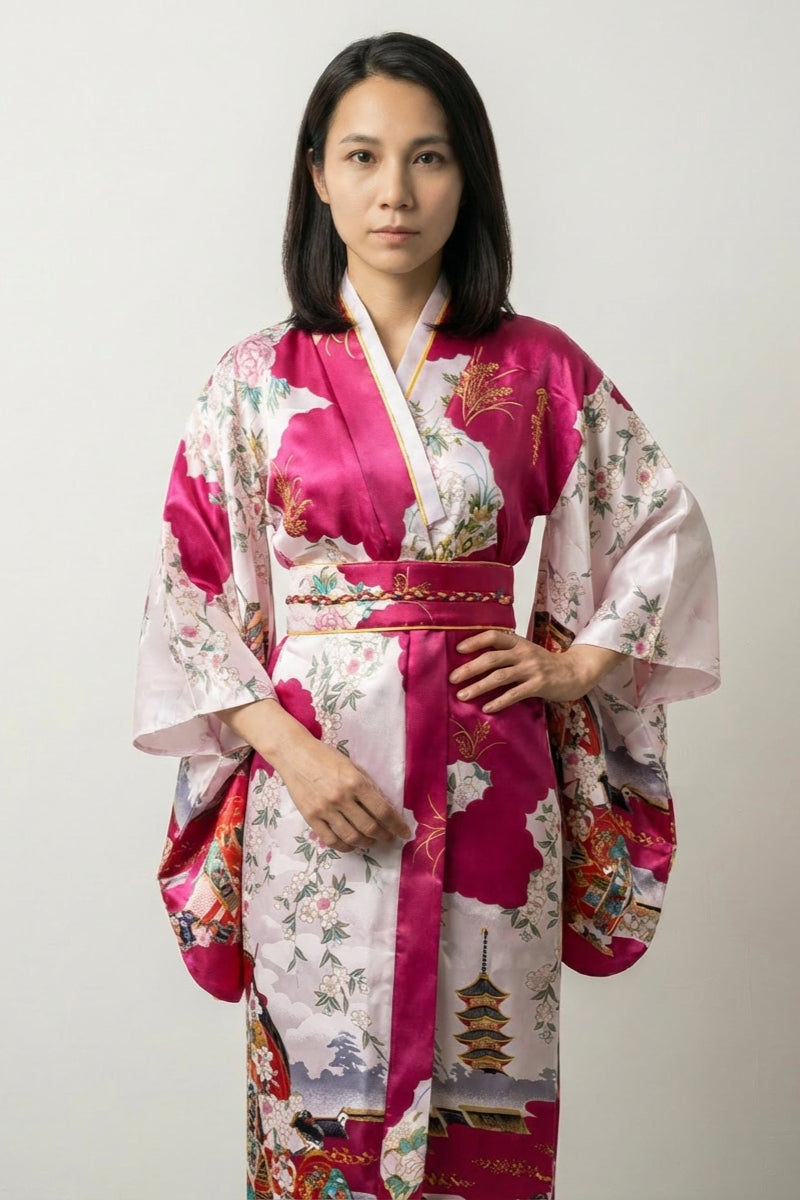 Magenta Kimono Robe 'Tomoka' | Japan Clothing