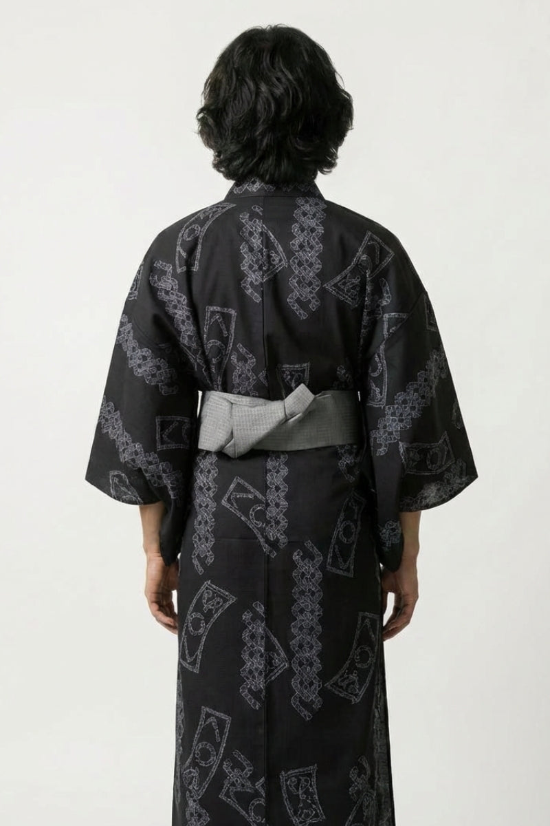 Back view of kimono for men