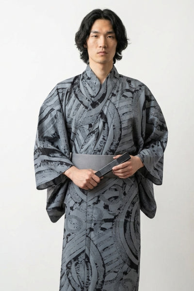 Men's Japanese Silk Kimono 'Suibokuga'
