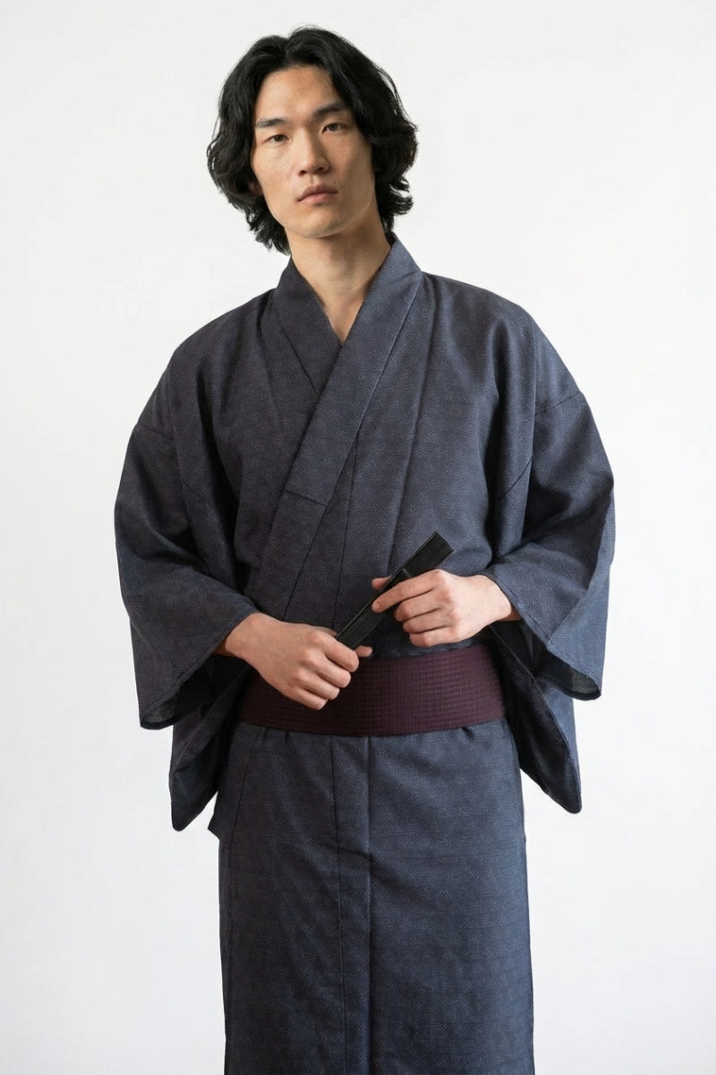 Japanese-style kimono robe for men
