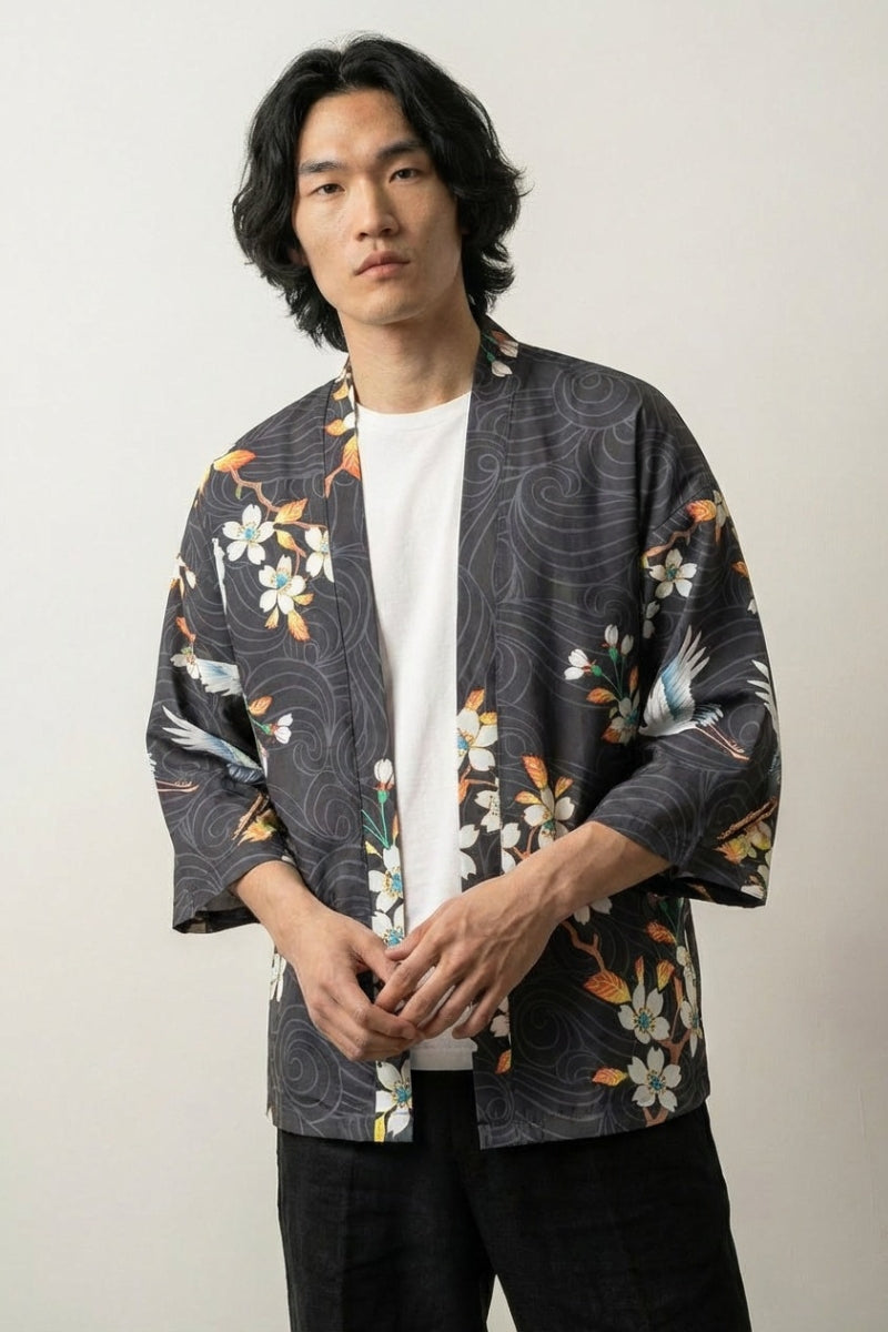 Japanese-style kimono for men