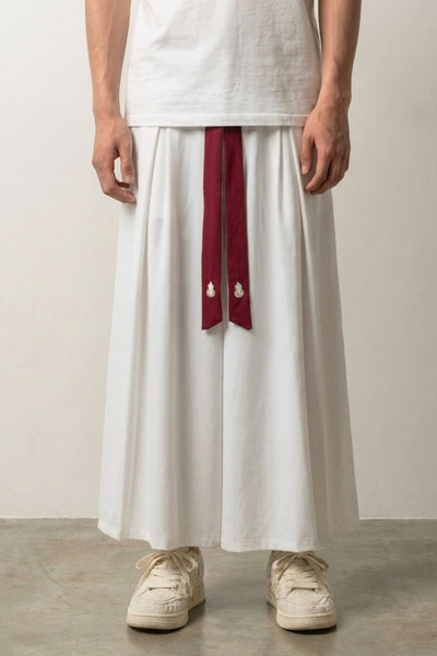 Men's White Hakama Pants 'Shiroumare'