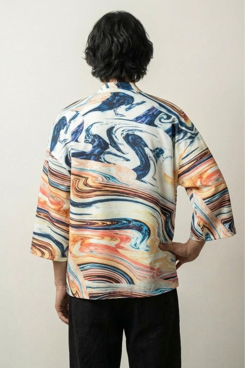Back view of kimono jacket for men