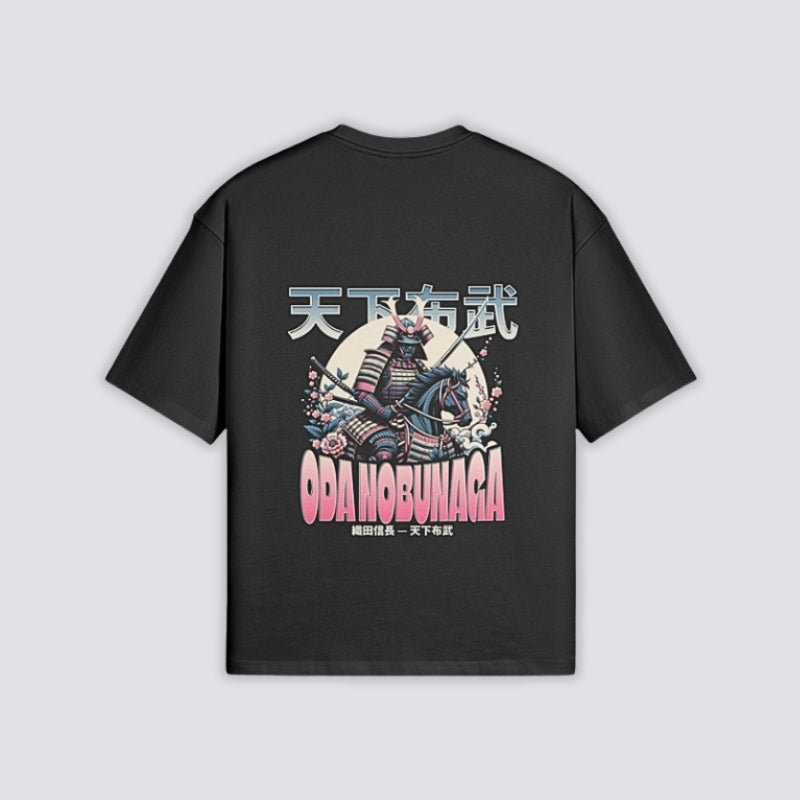 Oda Nobunaga T-Shirt - 天下布武 — Oda Nobunaga on horseback back print