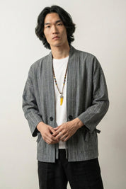 Japanese-style kimono jacket for men