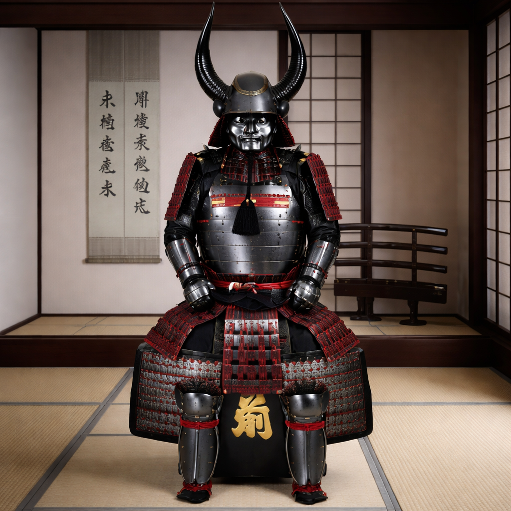 Japanese-style samurai armor with Samurai motif