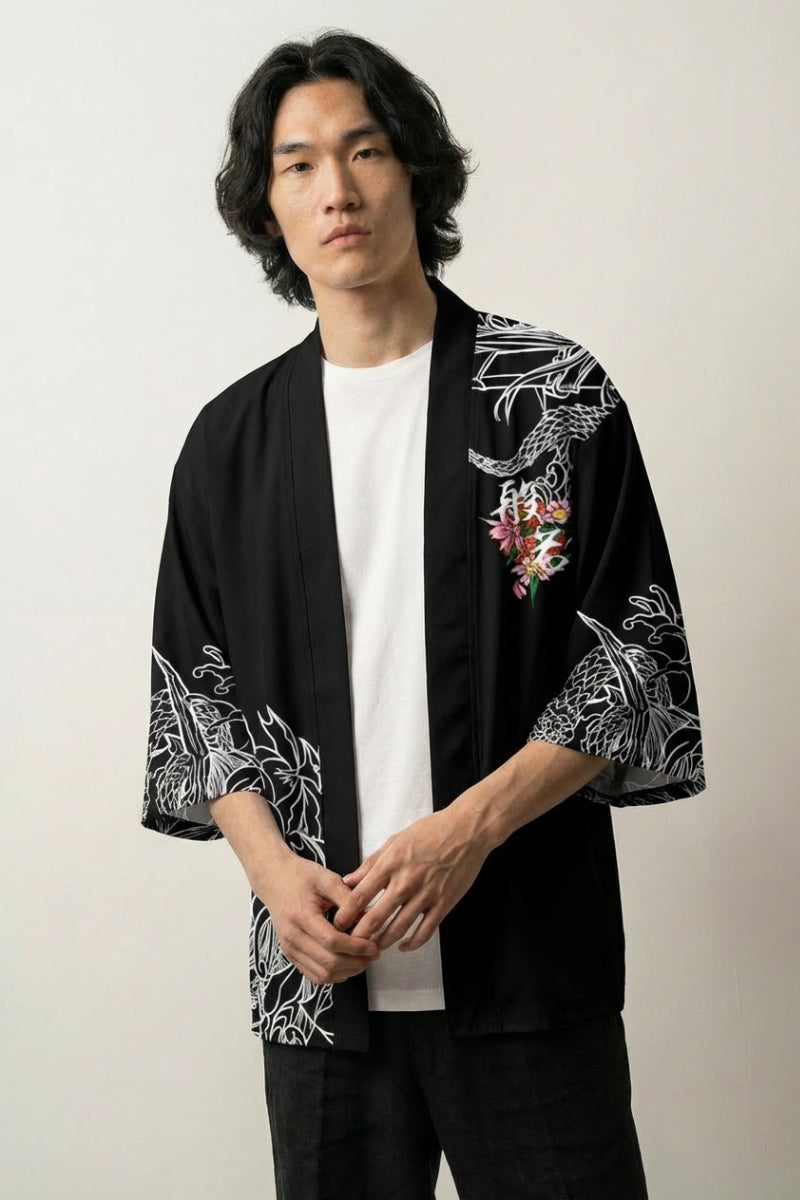 Japanese-style haori with Samurai motif