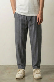 Streetwear Society Pants 'Leoy Sempere' — relaxed pinstripe streetwear pants in black, navy and grey