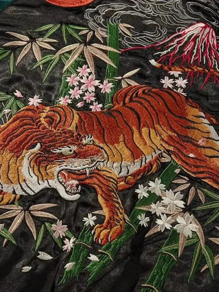 Tiger Sukajan, Bamboo & Red Sun Jacket | Japan Clothing Tiger Sukajan, Bamboo & Red Sun Jacket | Japan Clothing