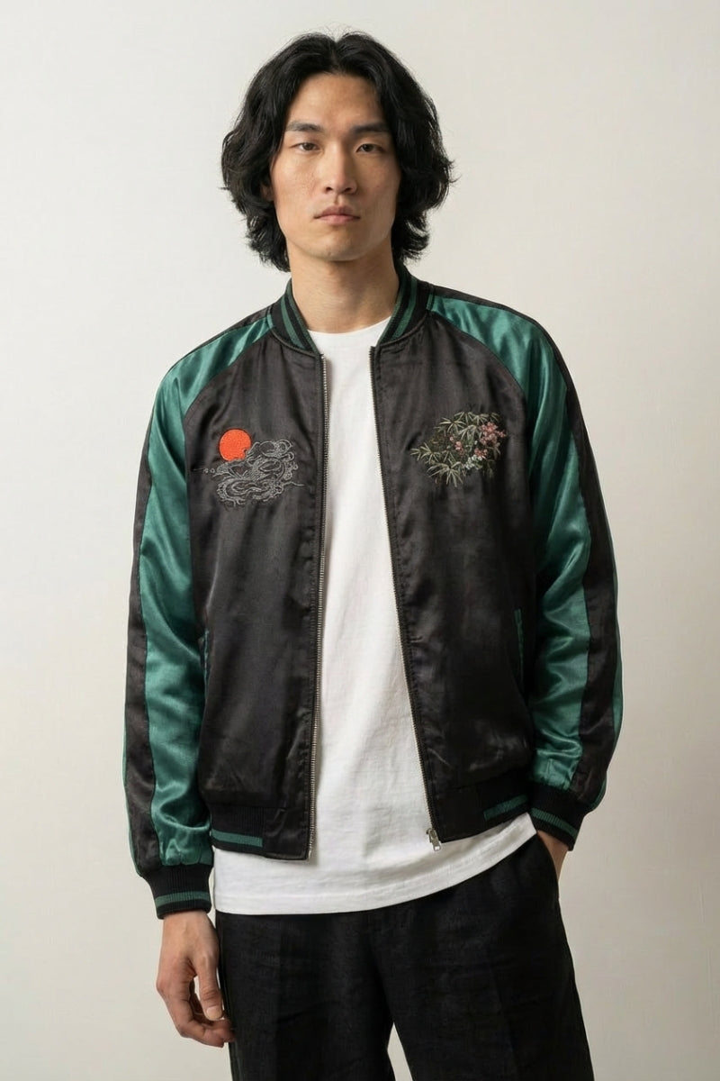 Back view of Japanese garment with tiger print