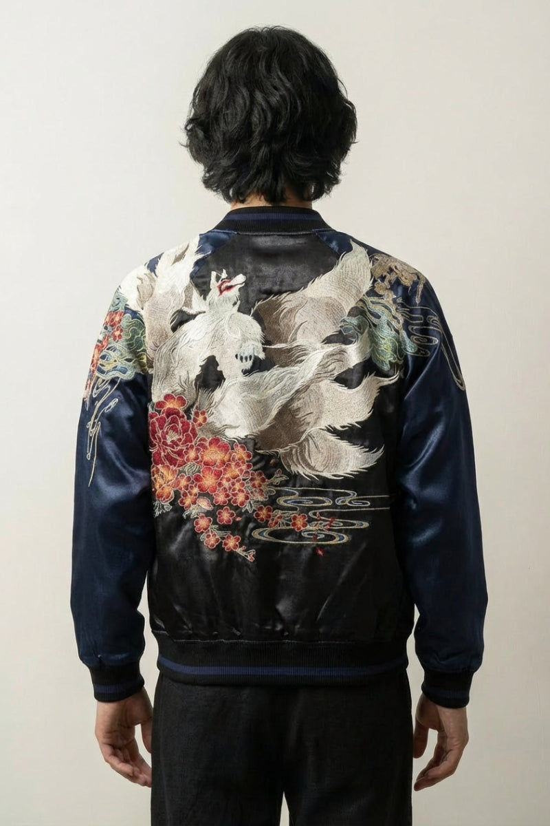 Back view of Japanese garment with Kitsune motif