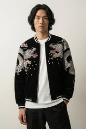 Detail view of Japanese garment - Sukajan Souvenir Jacket Ryu Bushido