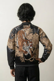Back view of Japanese garment with tiger print