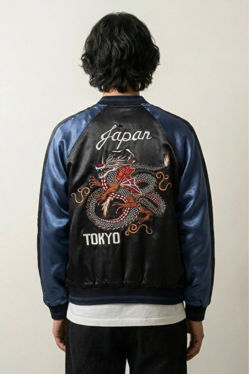 Japanese garment with dragon print - Japan Clothing