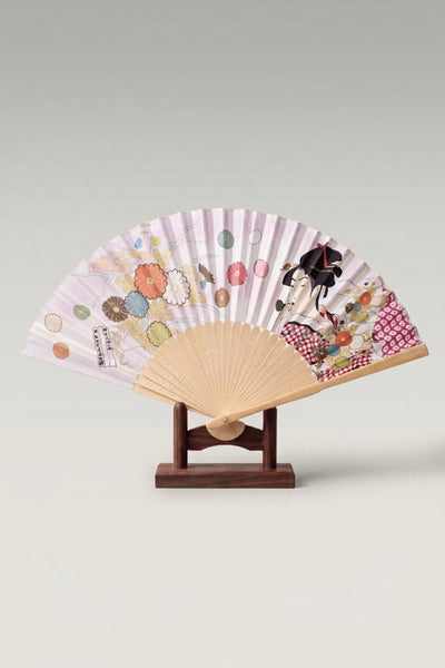 Ukiyo-e Geisha Fan 'Tsushima'